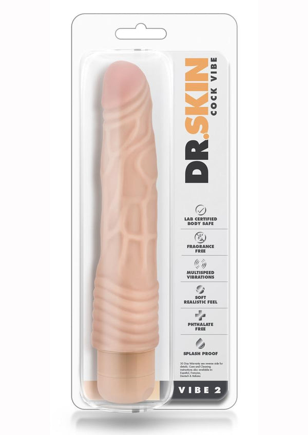 Dr. Skin Cock Vibe 2 Vibrating Dildo 9In - Vanilla
