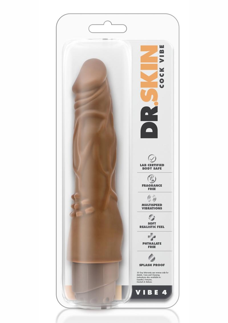 Dr. Skin Cock Vibe 4 Vibrating Dildo 8in - Caramel