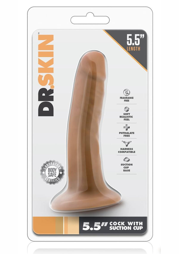 Dr. Skin Cock Dildo With Suction Cup 5.5In - Caramel