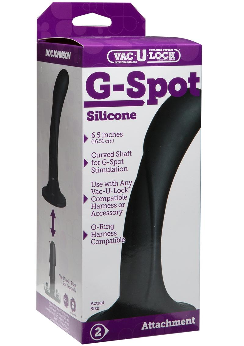 Vac-U-Lock G-Spot Silicone Dildo 6.5In - Black
