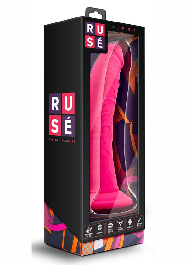 Ruse Jimmy Silicone Dildo 7.5in - Hot Pink