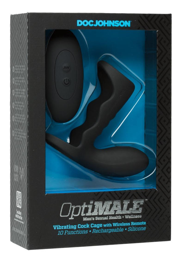 Optimale Vibrating Cock Cage With Wireless Remote Control Usb Rechargeable Silicone Vibe Black 3.5 Inches