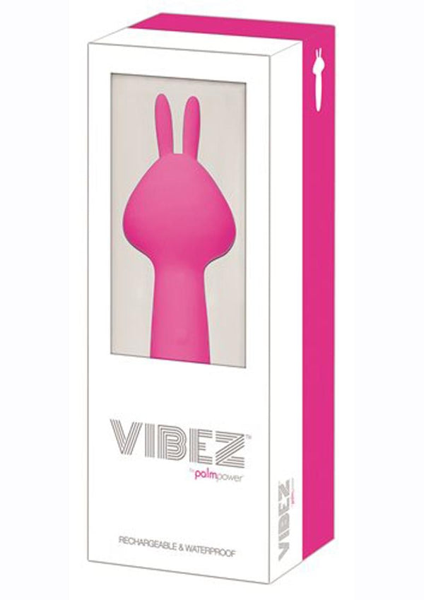 Palm Power Vibez Rabbit Silicone Rechargeable Wand Massager - Pink