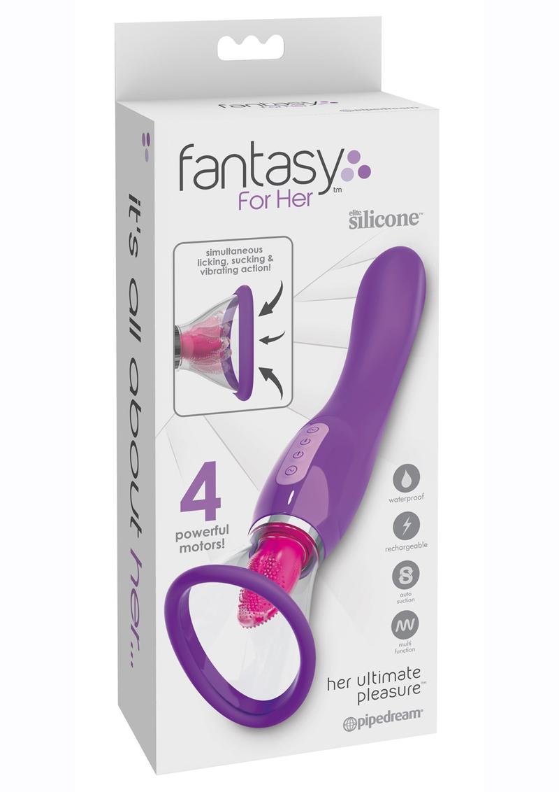 Fantasy For Her Her Ultimate Pleasure Silicone Vibrating Multi Speed USB Rechargeable Clit Stimulator Waterproof Purple