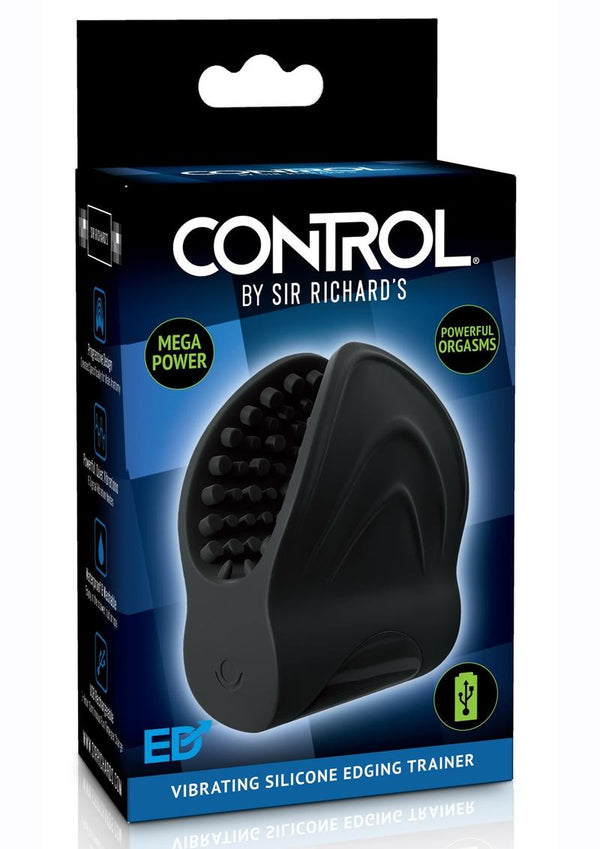 Sir Richard'S Control Vibrating Silicone Edging Trainer Usb Rechargeable Masturbator Waterproof Black