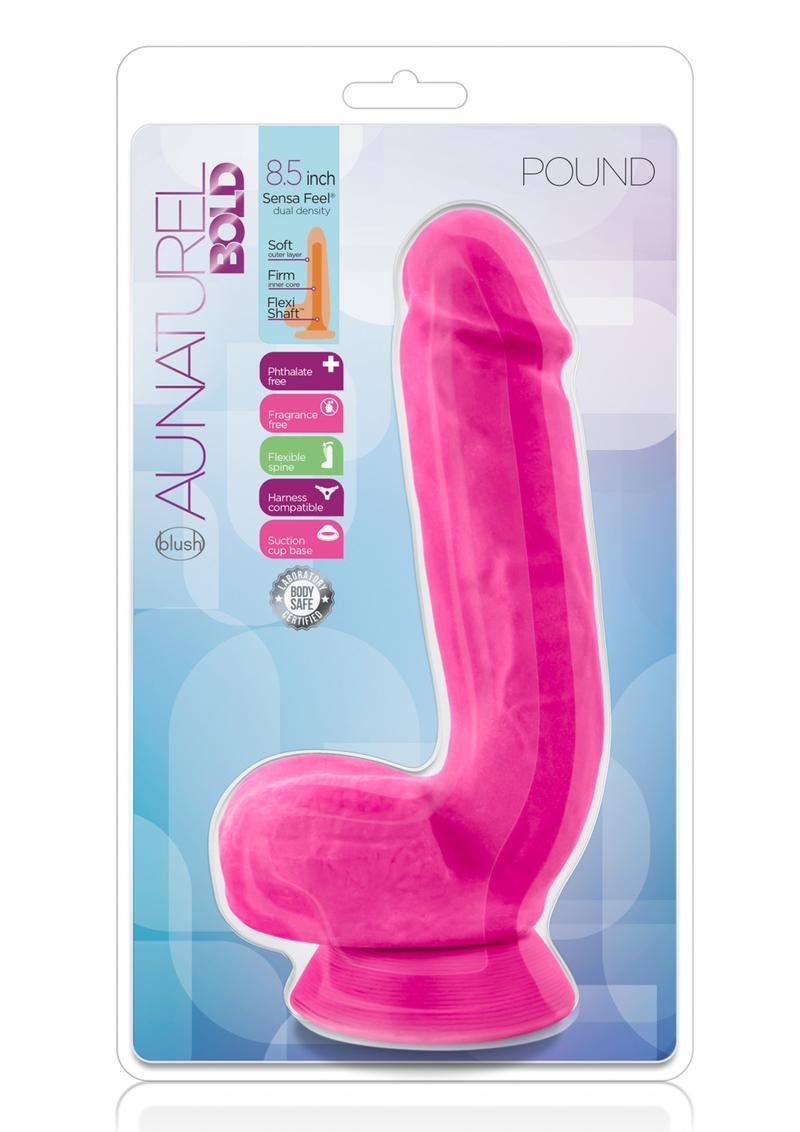 Au Naturel Bold Pound Dildo With Suction Cup 8.5In - Pink