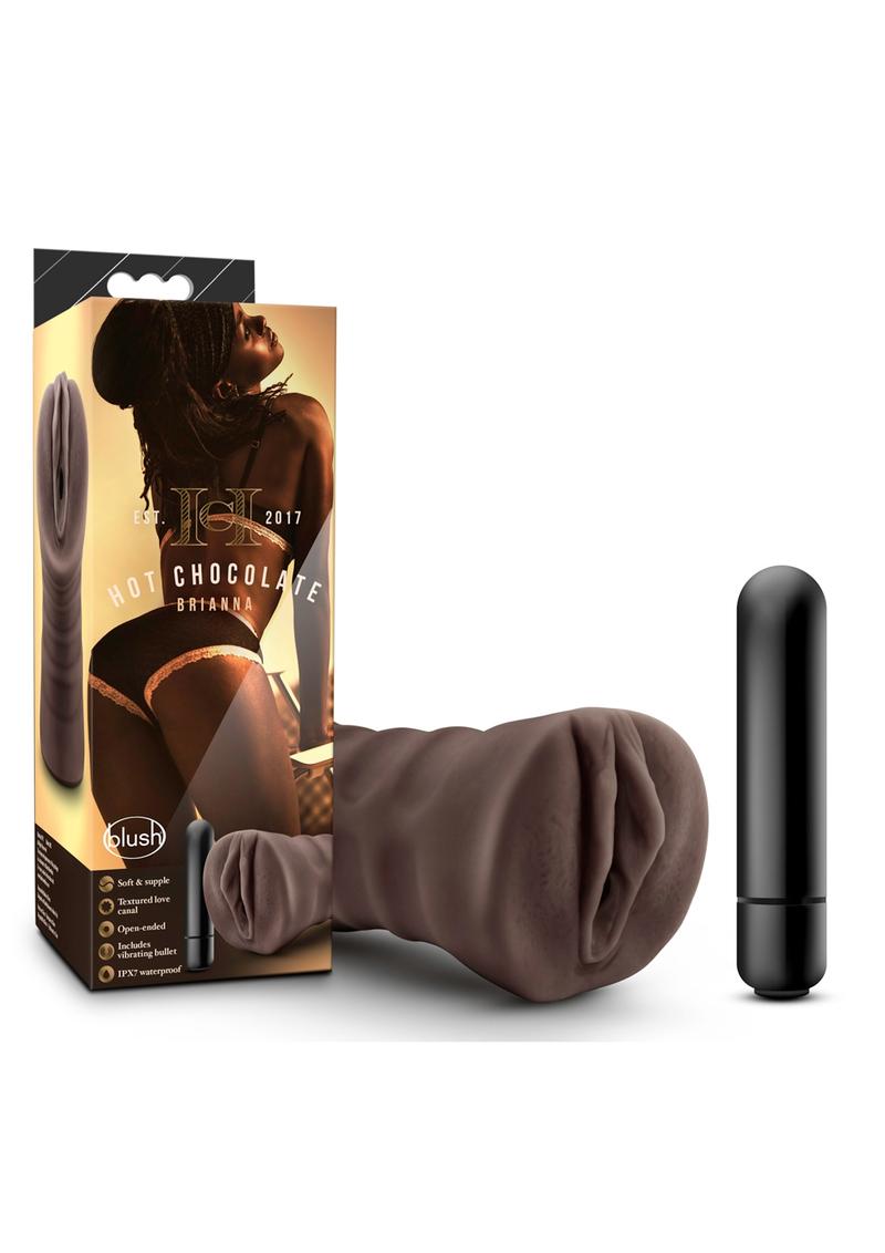 Hot Chocolate Brianna Vibrating Masturbator With Bullet - Pussy - Chocolate