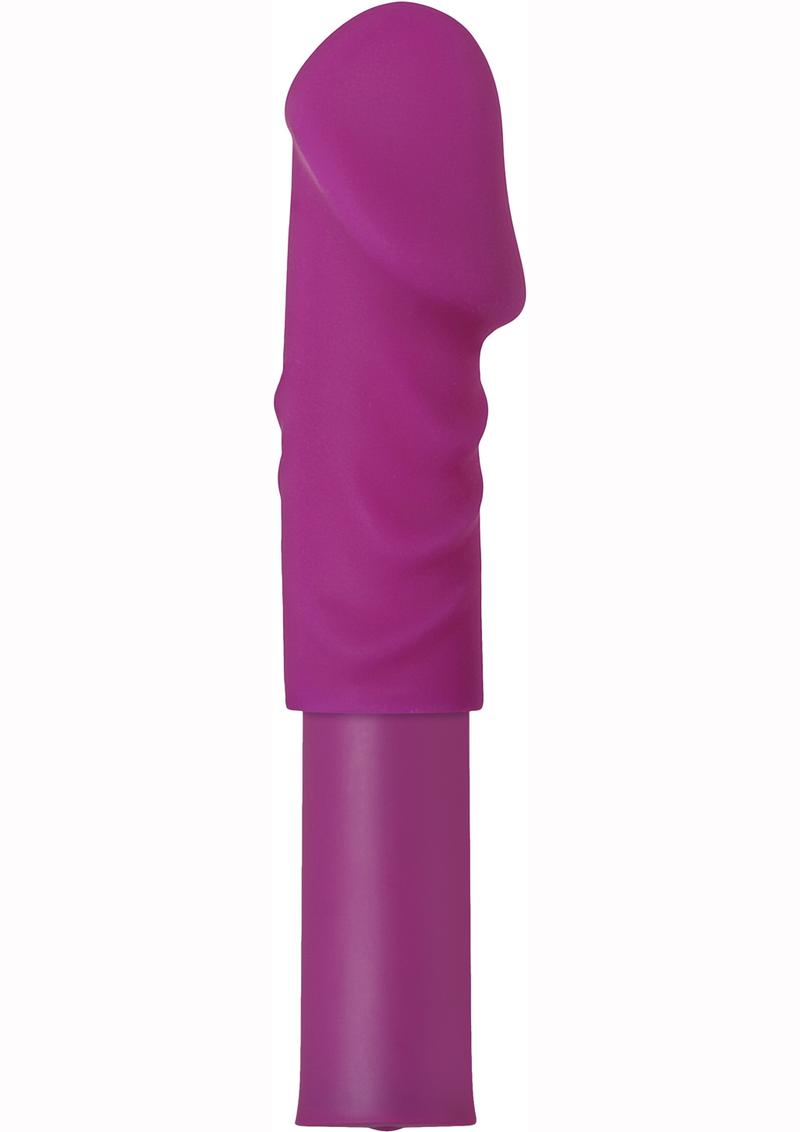 Adam & Eve Satin Slim Usb Rechargeable Vibe With Silicone Sleeve Waterproof Purple 5.75 Inches