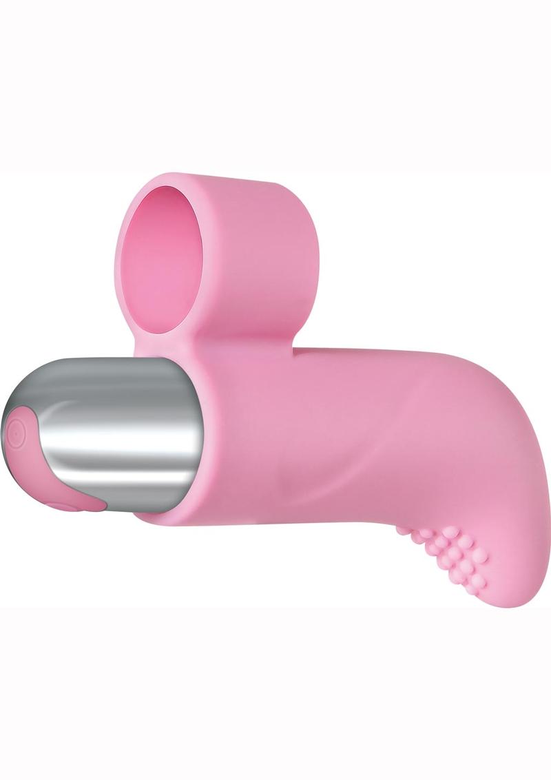 Adam & Eve Silicone Usb Rechargeable Finger Vibe Waterproof Pink 3.39 Inches