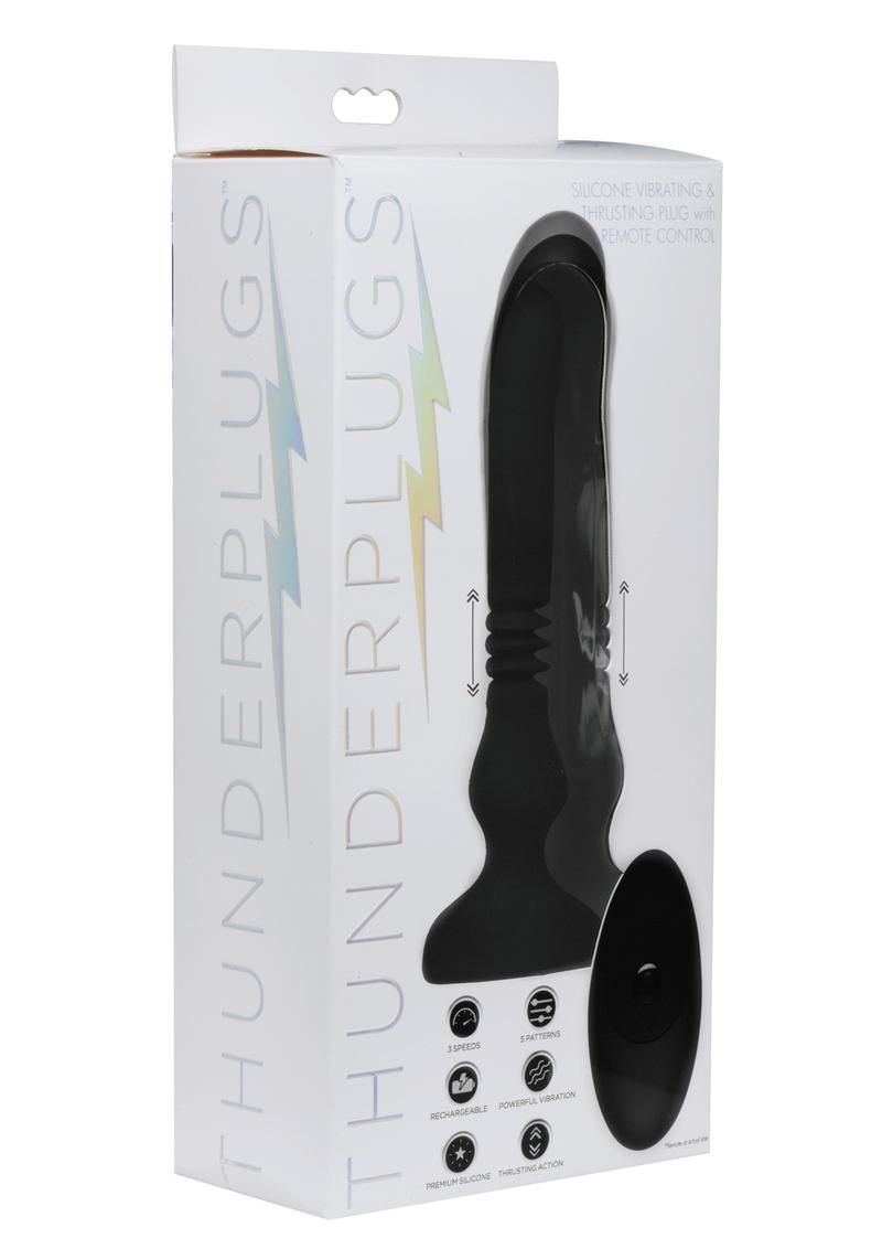 Thunder P Vibe & Thrust Plug Anal Silicone Splashproof Remote Control Rechargeable