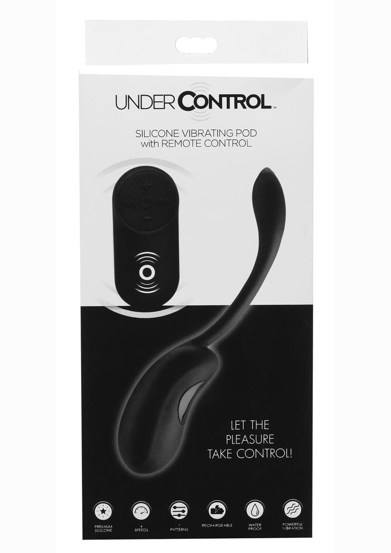 Under Control Silicone Vibrating Pod With Wireless Remote Control Waterproof Black 7 Inch