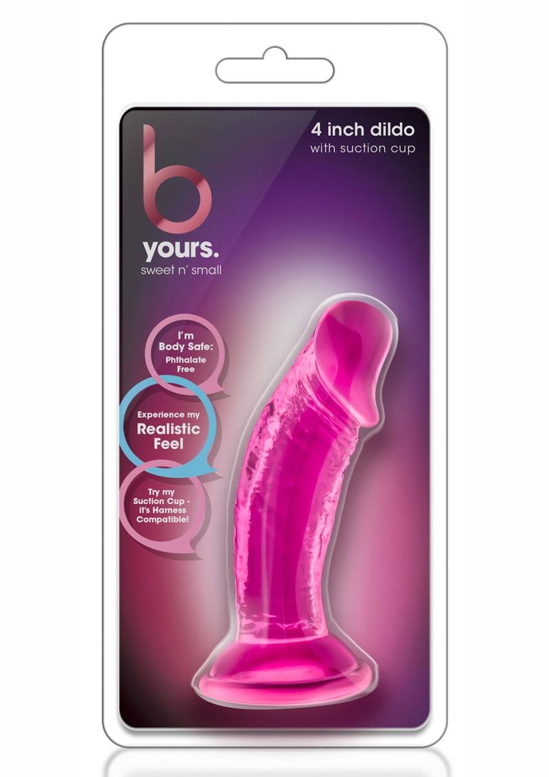 B Yours Sweet N' Small Dildo with Suction Cup 4.5in - Pink
