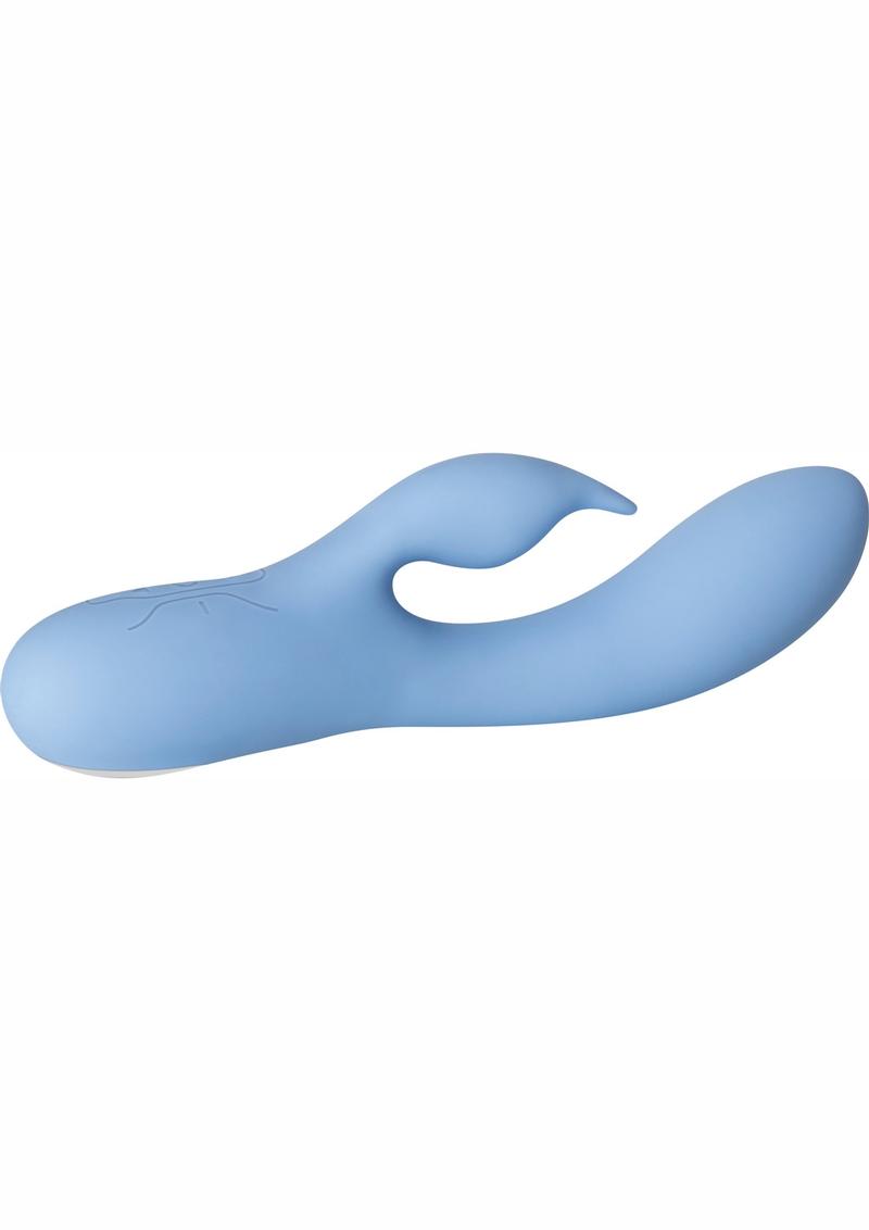 Rabbit Habit Rechargeable Silicone Vibrator With Duo Motors - Blue