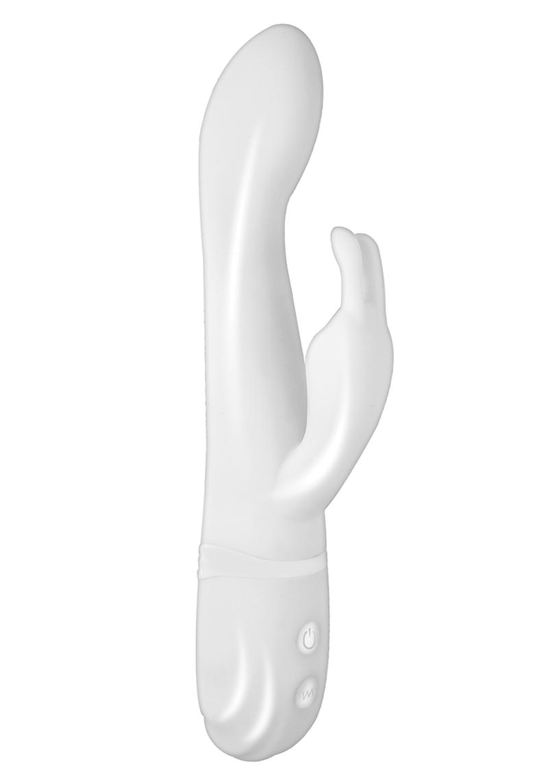Vibes Of New York Rabbit Massager Rechargeable Silicone Vibrator - White