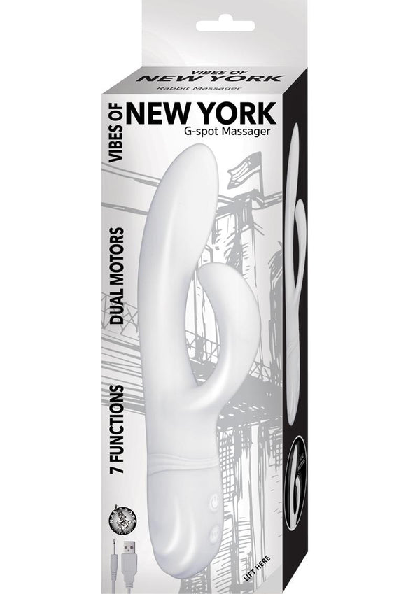 Vibes Of New York G-Spot Massage Rechargeable Silicone Vibrator -White