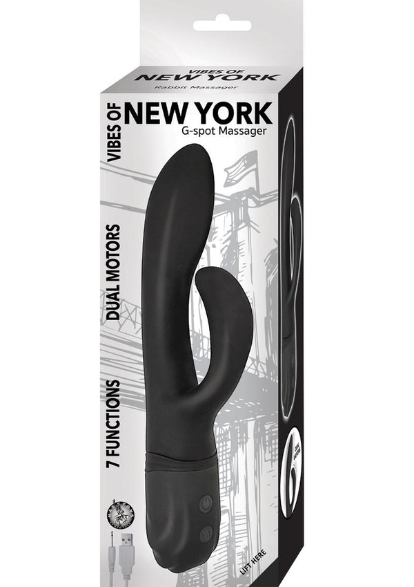 Vibes Of New York G-Spot Massage Rechargeable Silicone Vibrator - Black