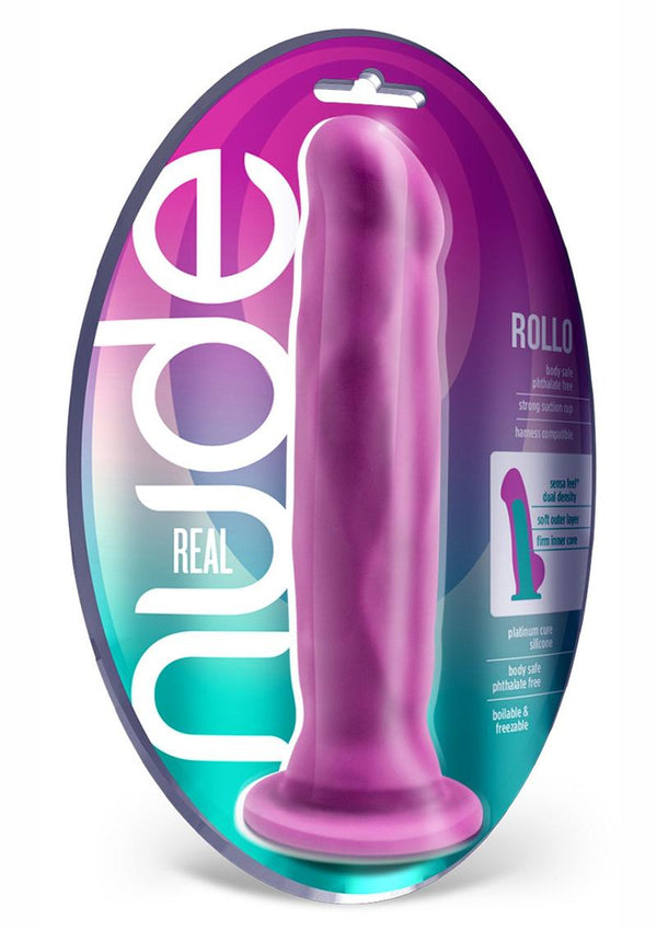 Real Nude Rollo Silicone Dildo 8In - Violet