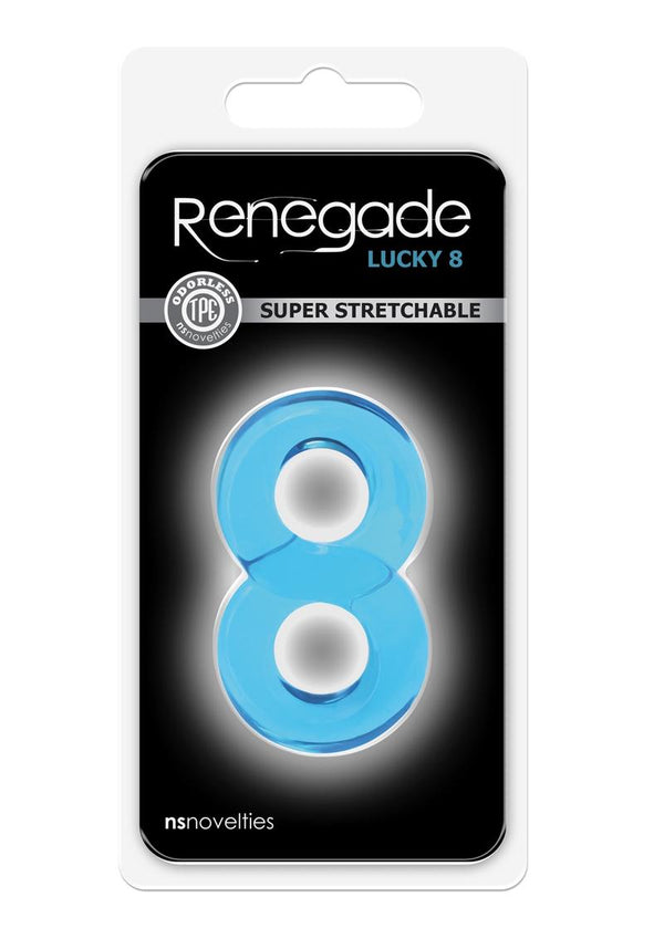 Renegade Lucky 8 Super Stretchable Cock Ring - Blue