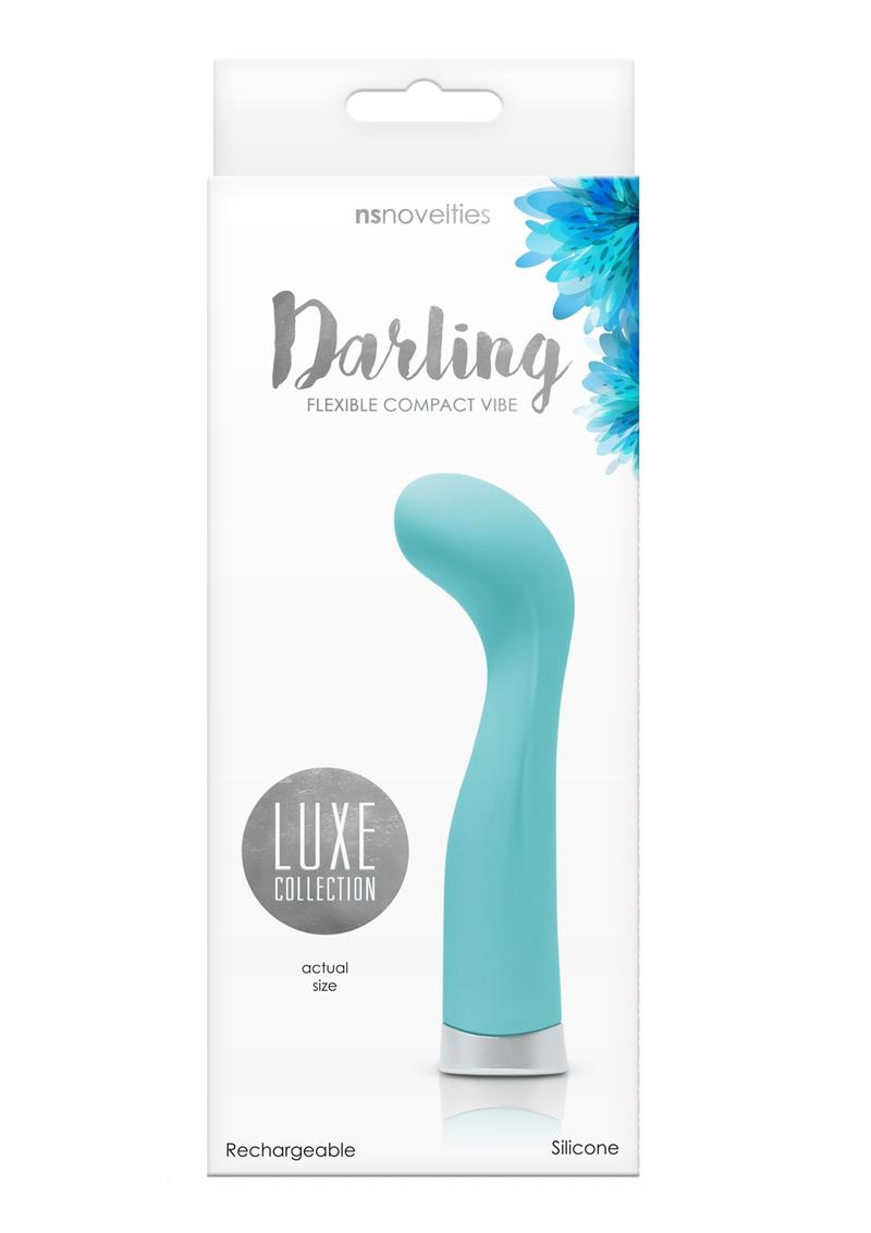 Luxe Collection Darling Silicone Rechargeable Flexible Compact Vibrator Waterproof Turquoise 4.49 Inch
