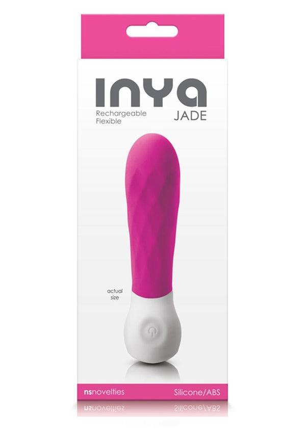 Inya Jade Silicone Rechargeable Multi-Function Vibrating Flexible Massager Waterproof Pink 4.65 Inch