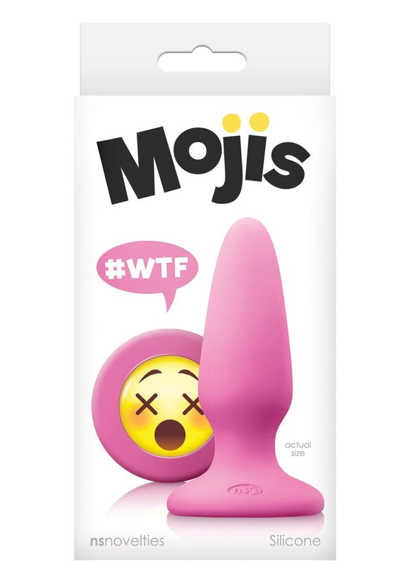 Mojis Hashtag Wtf Silicone Tapered Medium Non-Vibrating Anal Plug Pink 4.1 Inches