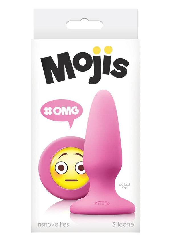 Mojis Hashtag Omg Silicone Tapered Medium Non-Vibrating Anal Plug Pink 4.1 Inches