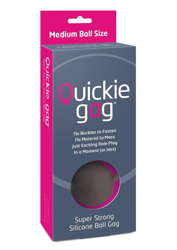 Quickie Gag Silicone Ball Gag Bondage Black - Medium