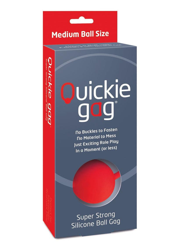 Quickie Gag Silicone Ball Gag Bondage Red - Medium