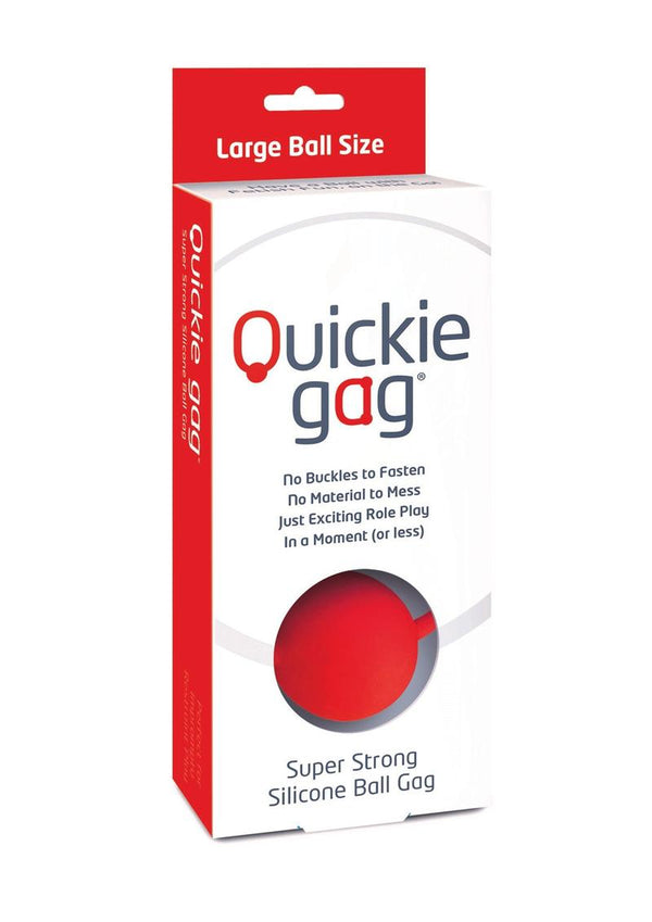 Quickie Gag Silicone Ball Gag Bondage Red - Large