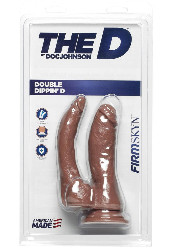 The D Double Dippin D Firmskyn Dildo - Caramel