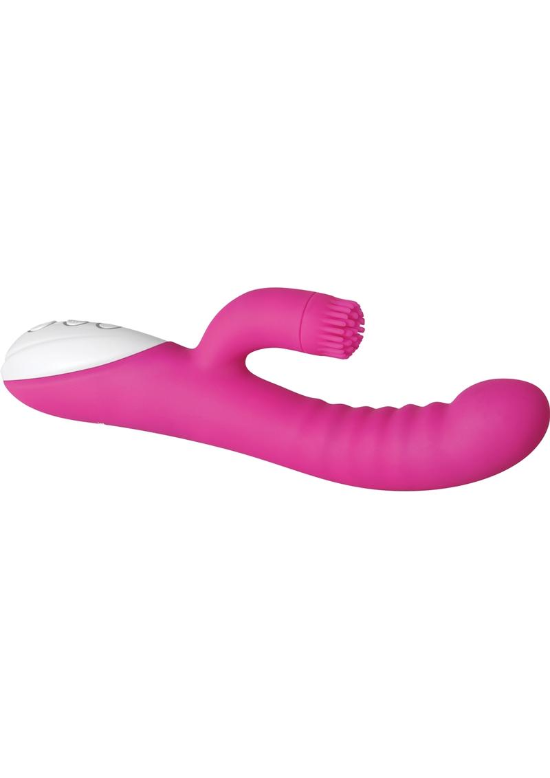 Rockin' G Silicone Usb Rechargeable Come Hither Motion With Spinning Clitoral Stimulator Waterproof Pink 8.77 Inch