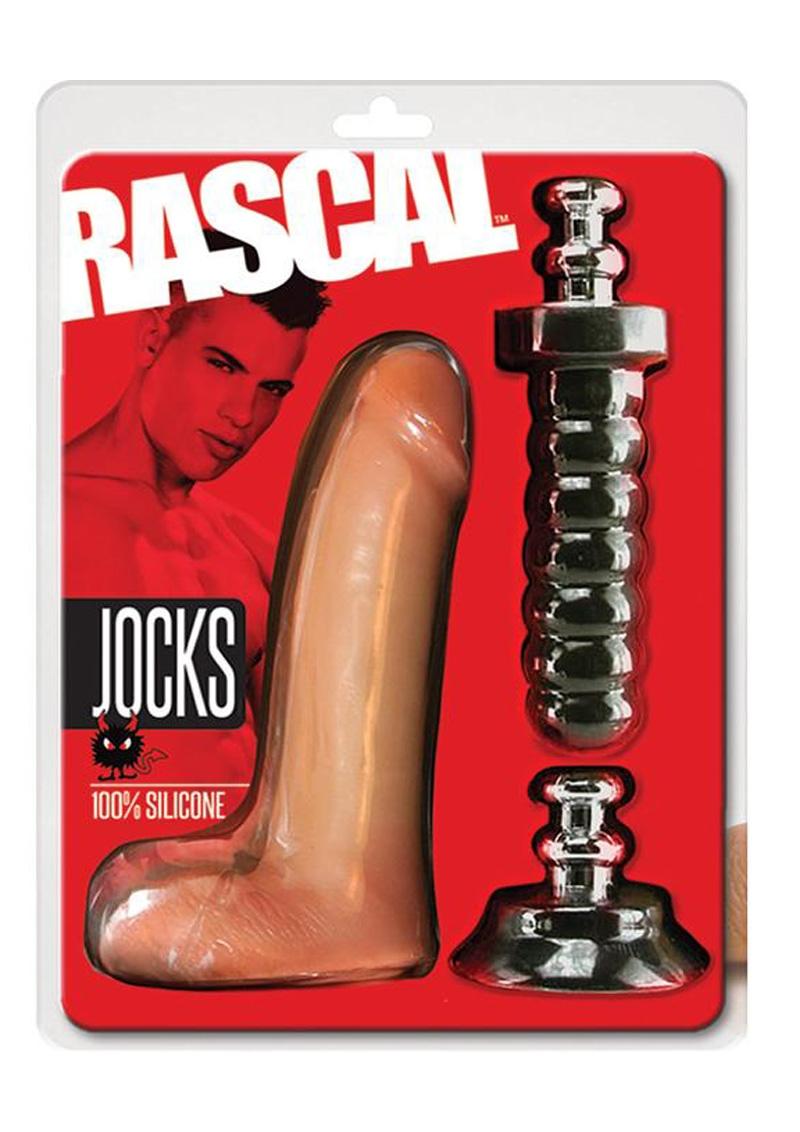 Rascal Jocks Johnny 8 Inch Silicone Dildo With Handle Or Suction Cup Base  Flesh