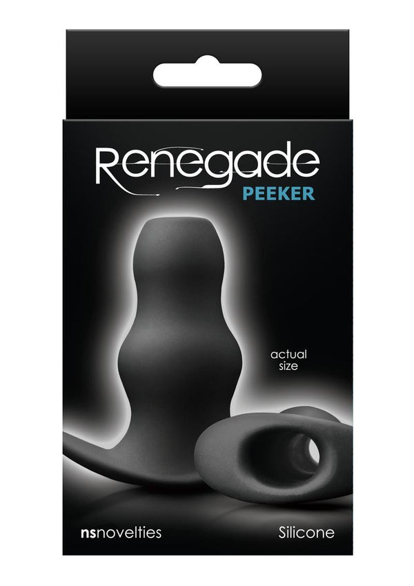 Renegade Peeker Small Silicone Hollow Butt Plug - Black