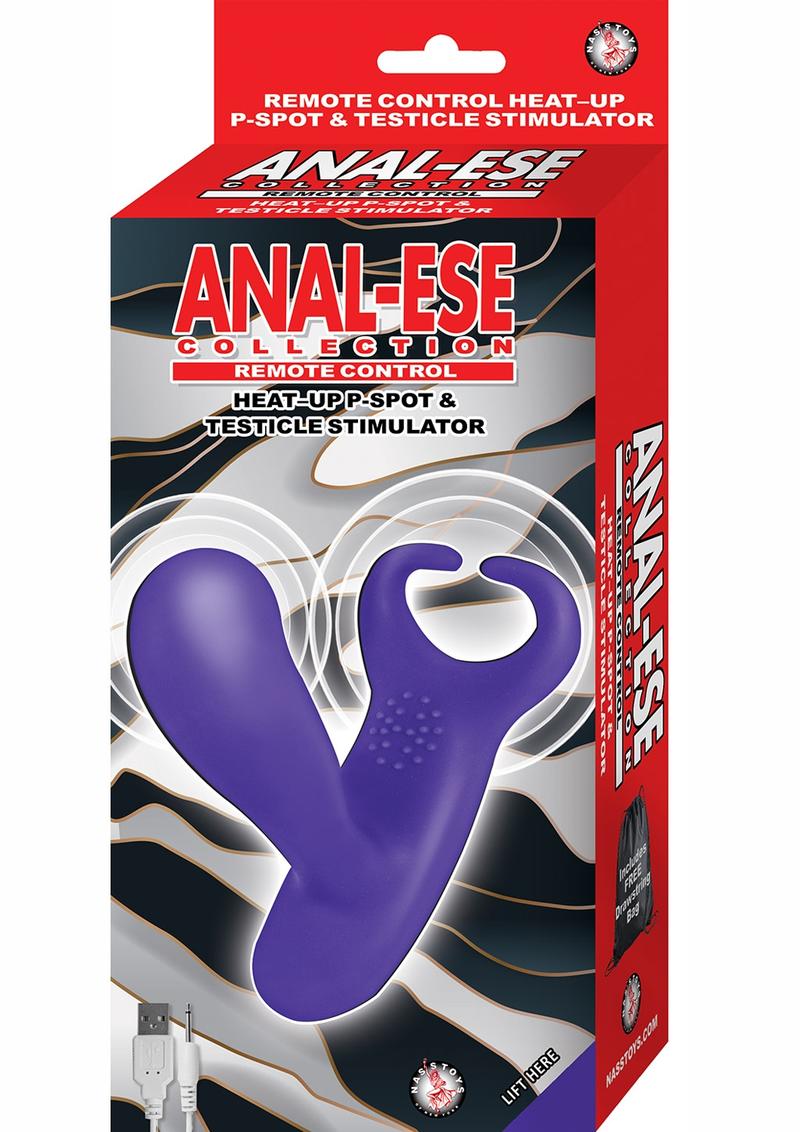 Anal Ese Collection Heat P-Spot Testicle Stimulator Usb Rechargeable Remote Control Waterproof  Purple