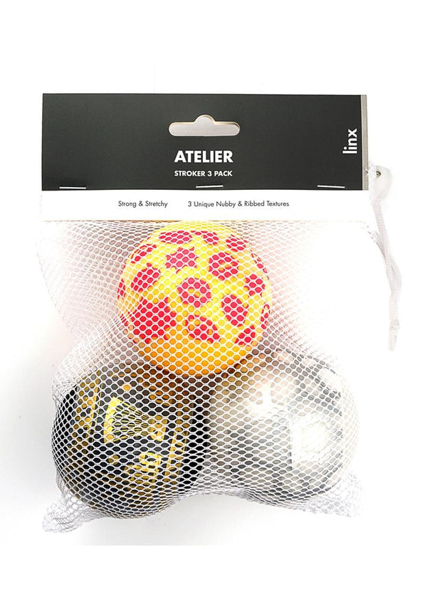 Linx Atelier Stroker Ball Masturbator 3-Pack Nubby & Ribbed Texture Waterproof
