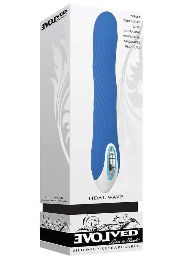 Rechargeable Tidal Wave Silicone Rechargeable Vibrator Multi Speed Waterproof Blue