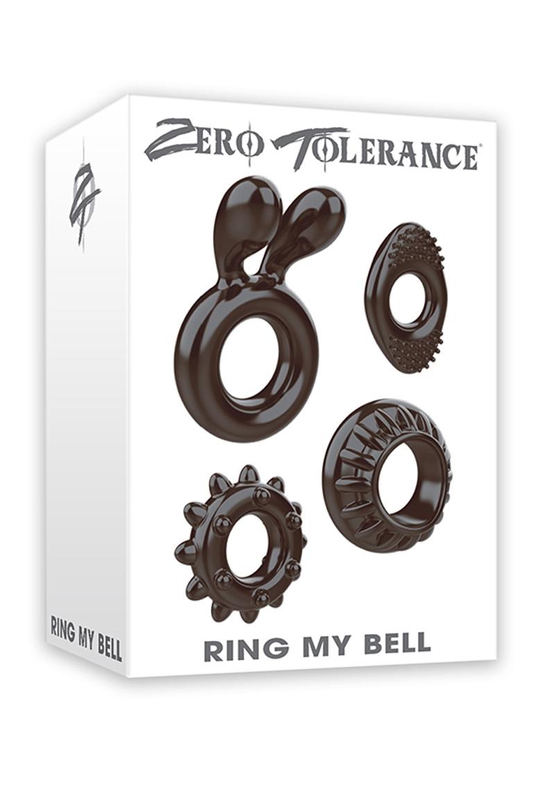Ring My Bell Cock Ring Set Of 4 Rubber Waterproof Black