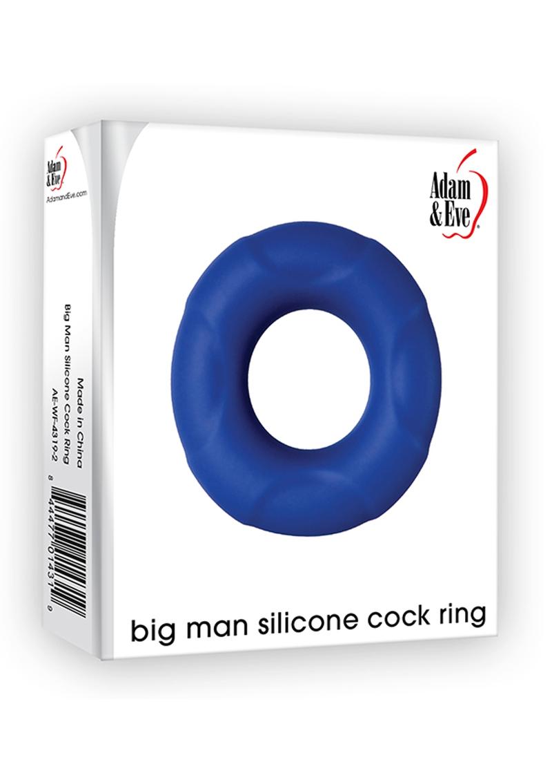 Adam & Eve Big Man Silicone Cock Ring Non Vibrating Waterproof Blue