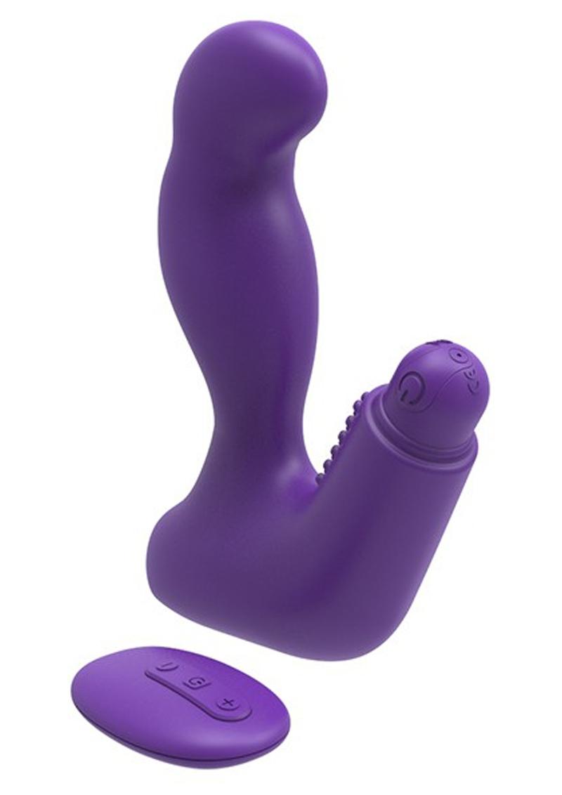 Nexus Max 20 Silicone Massager With Remote Control And Bullet - Purple