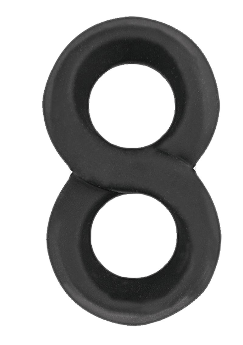 My Cockring Figure Eight Cock & Scrotum Ring Silicone Black