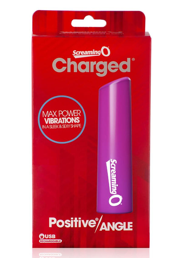 Charged Positive Angle USB Rechargeable Waterproof Multi Speed Vibrator Purple