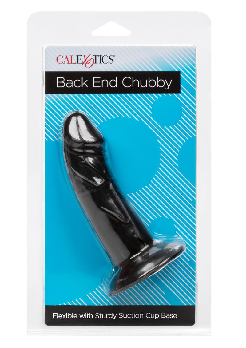Back End Chubby Suction Cup Base Anal Plug Waterproof Black