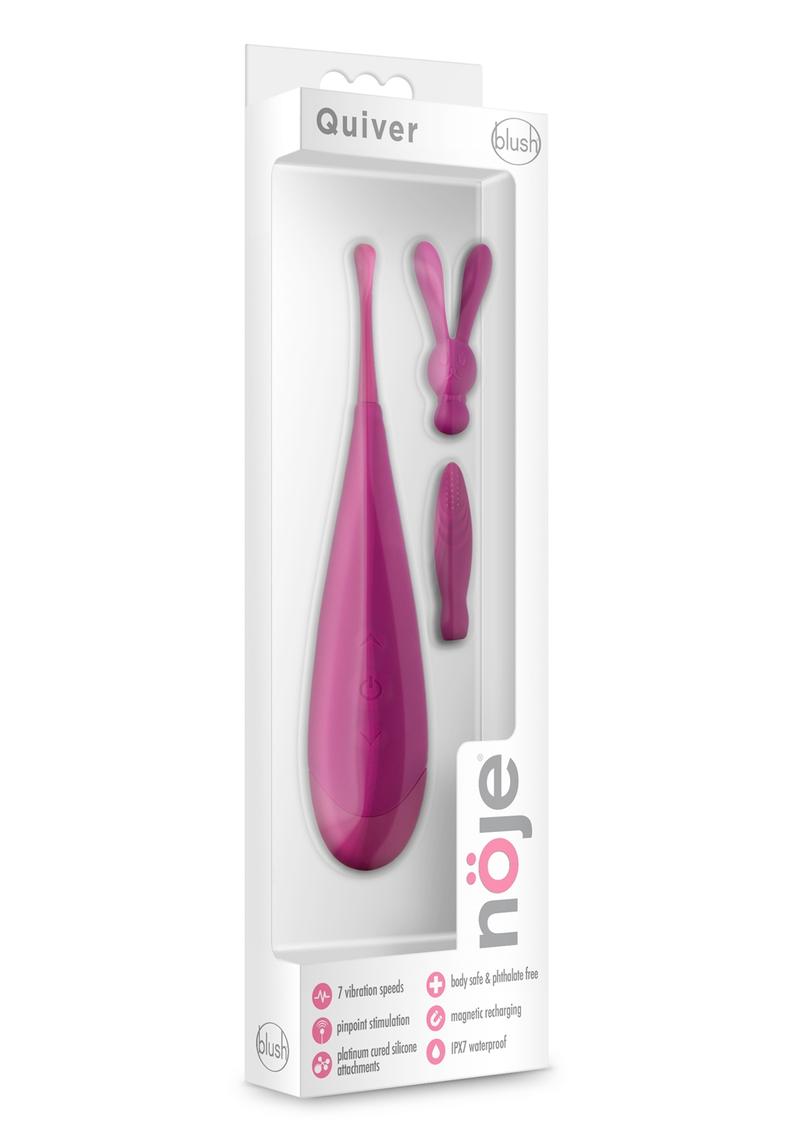 Noje Quiver Lily Clitoral Stimulator Vibrating Silicone Rechargeable Waterproof Pink