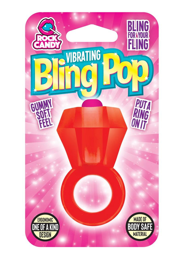 Rock Candy Vibrating Bling Pop Cock Ring Red