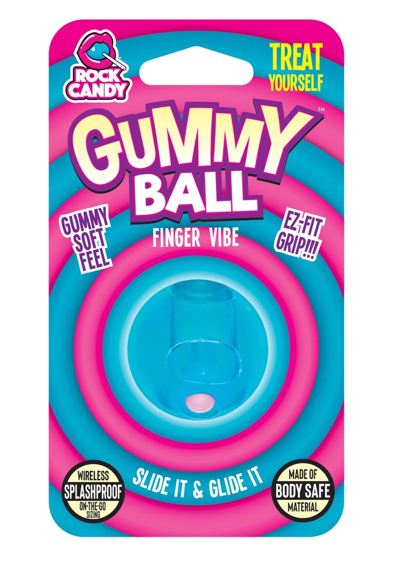 Rock Candy Gummy Ball Finger Vibe Splashproof  Blue