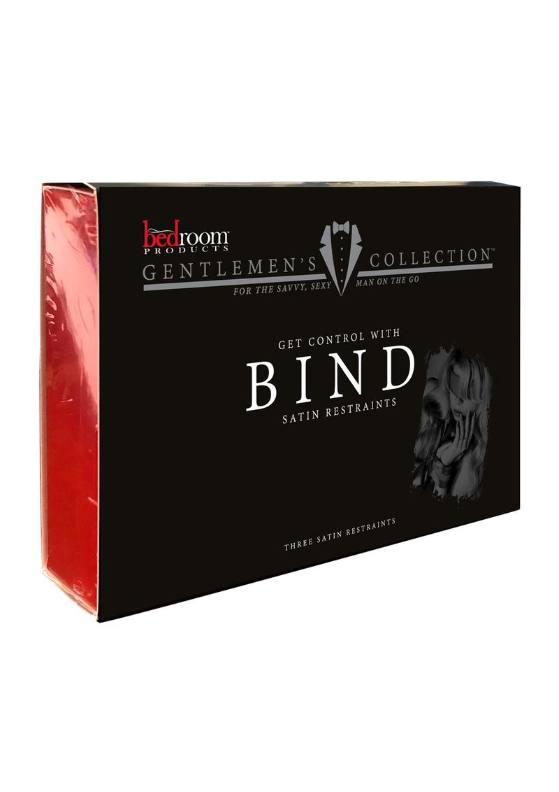 Bedroom Products Gentlemans Collection Bind Satin Restraints Black 3 Piece Set