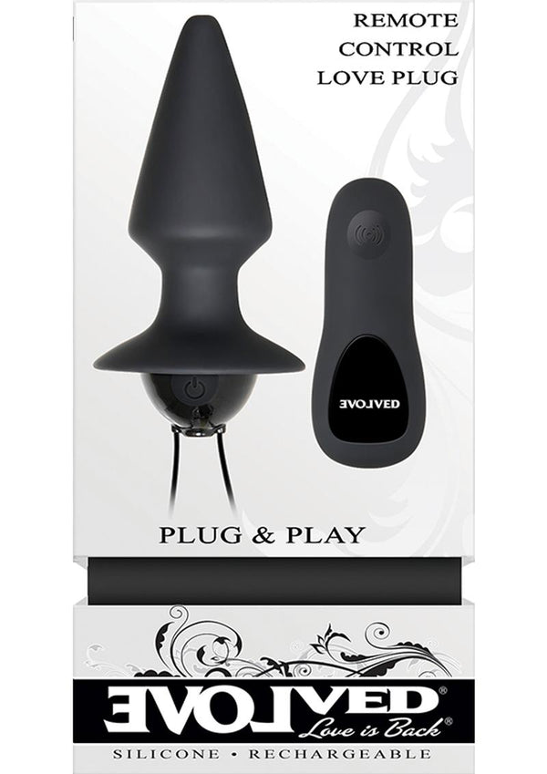 Plug & Play Remote Control Anal Plug Silicone Usb Rechargeable  Waterproof  Black