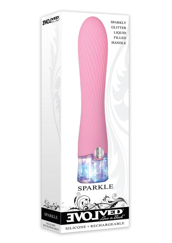 Sparkle Silicone Led Light Vibrator Usb Rechargeable Waterproof Pink 7 Inches