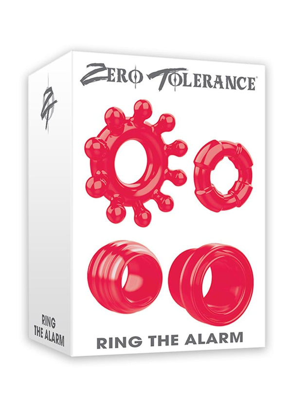 Zero Tolerance Ring The Alarm Cockring Set Of 4 Rubber Waterproof Red