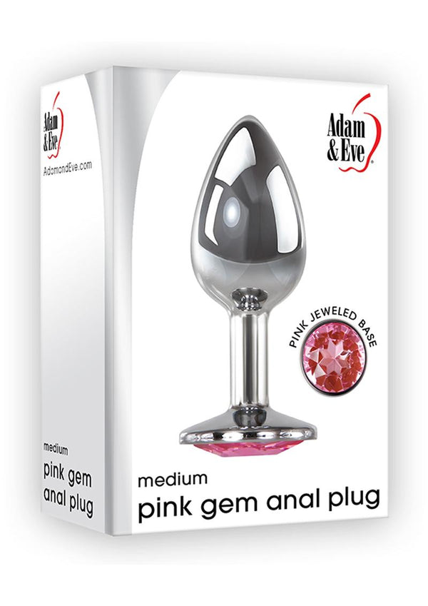 Adam & Eve Pink Gem Anal Plug Medium Non Vibrating